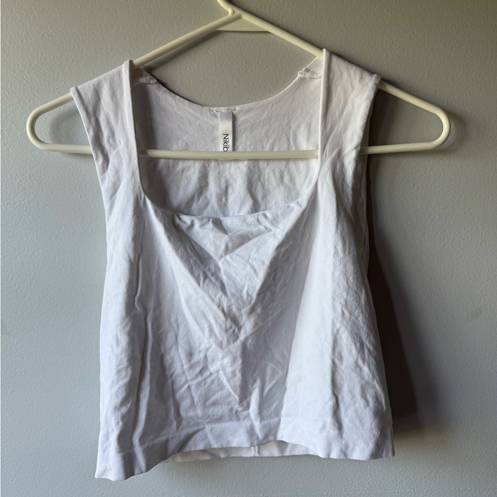 Nikibiki White Square Neck Tank Size One Size